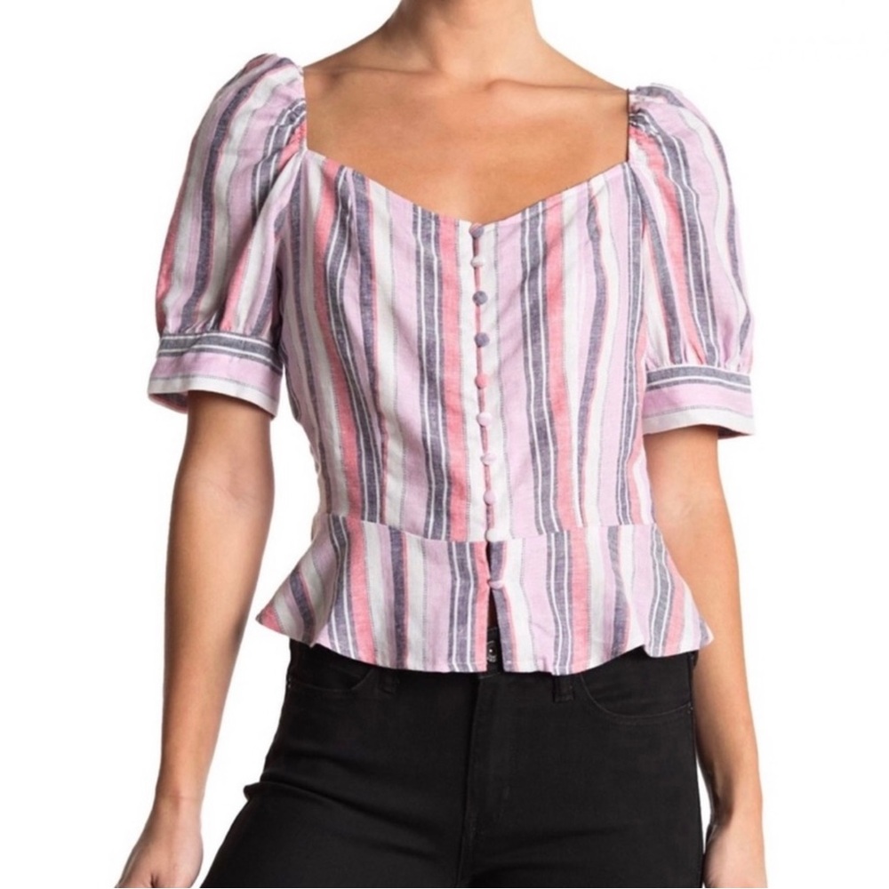 NEW LAUNDRY BY SHELLI SEGAL STRIPED TOP